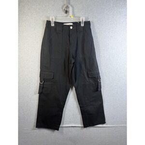 Tinseltown Cargo Pants Kids Small 3-5 Black Elastic Waist Cotton Casual School